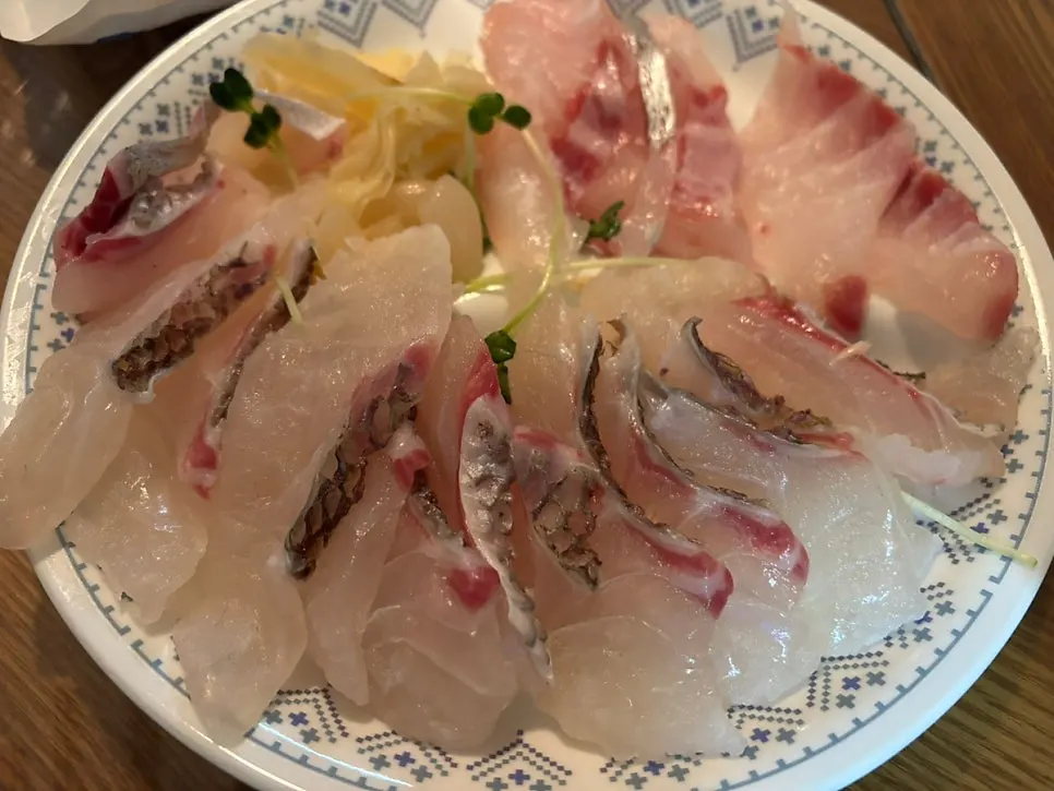 Table setting before storing leftover sashimi
