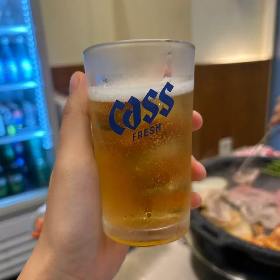 고기와 함께 마신 소맥 한 잔