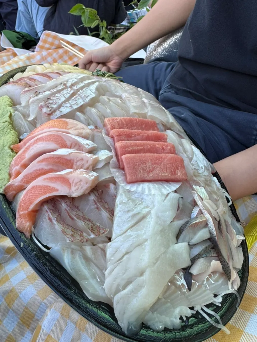 두툼한 두께가 보이는 모듬회 단면