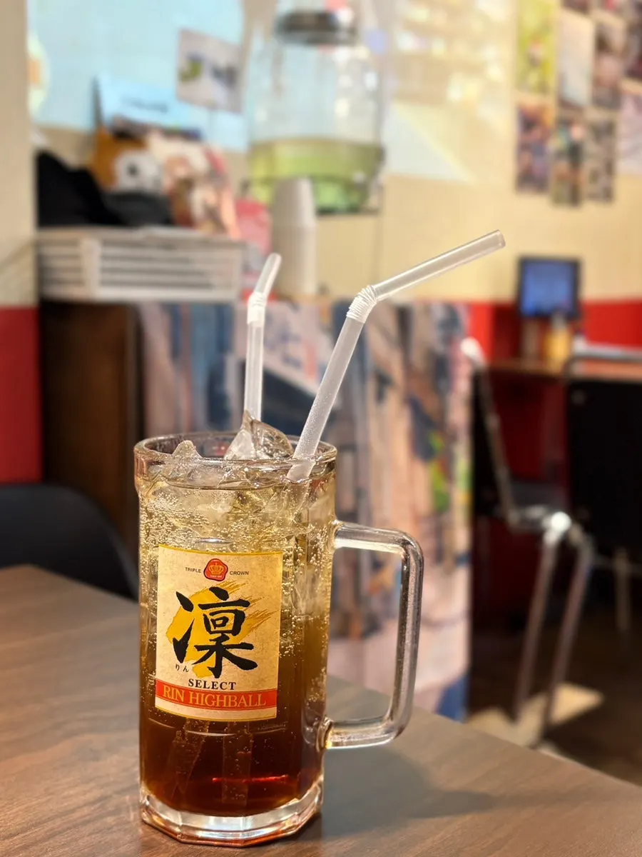 Plum highball in the sukiyaki set