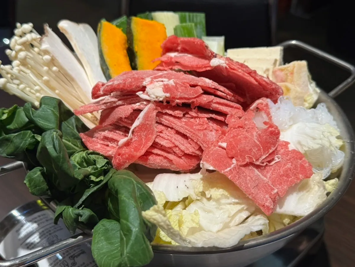 Sukiyaki set table spread at Chome, a Japanese restaurant in Noryangjin