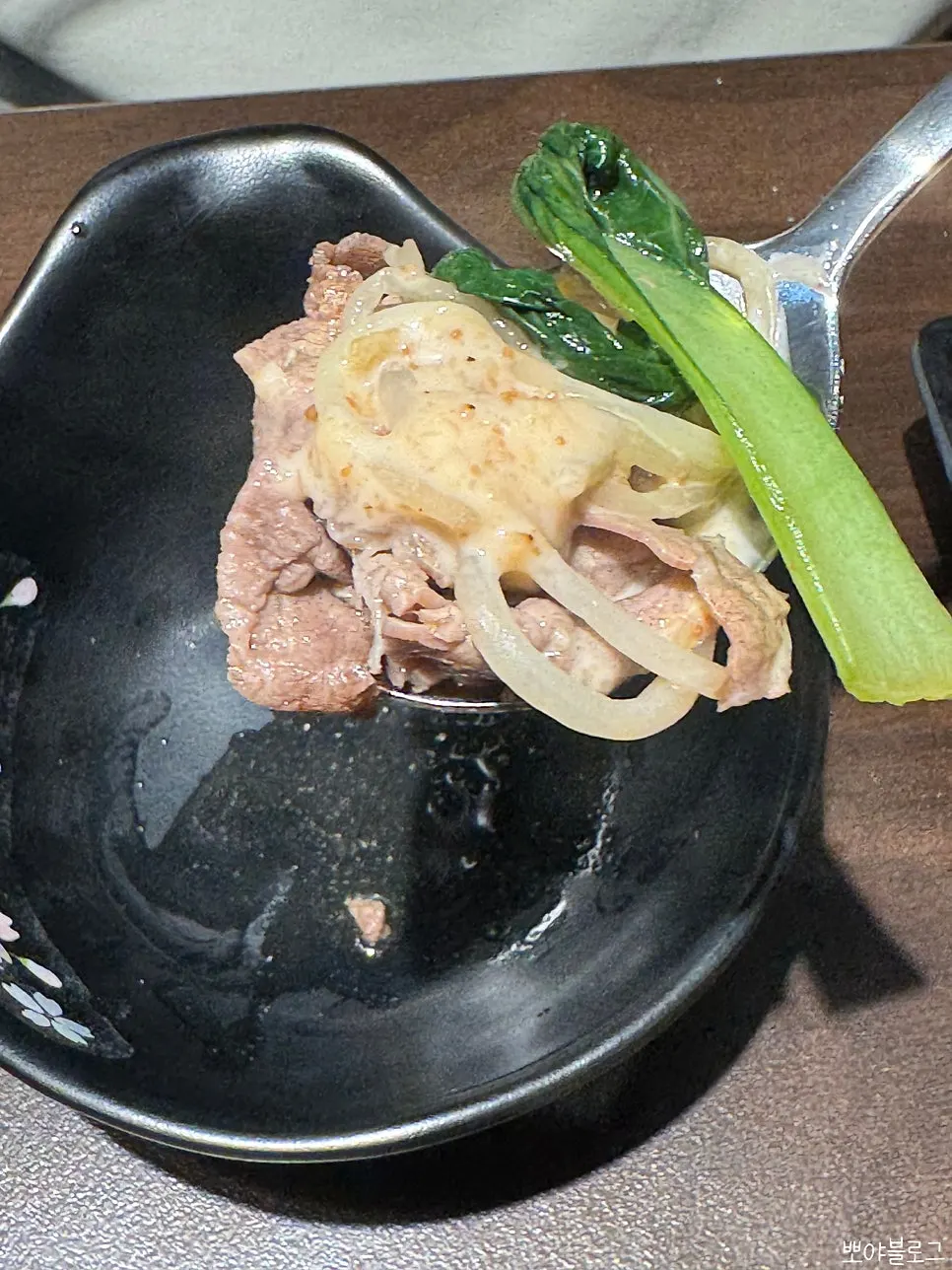 Garlic peanut sauce served with sukiyaki