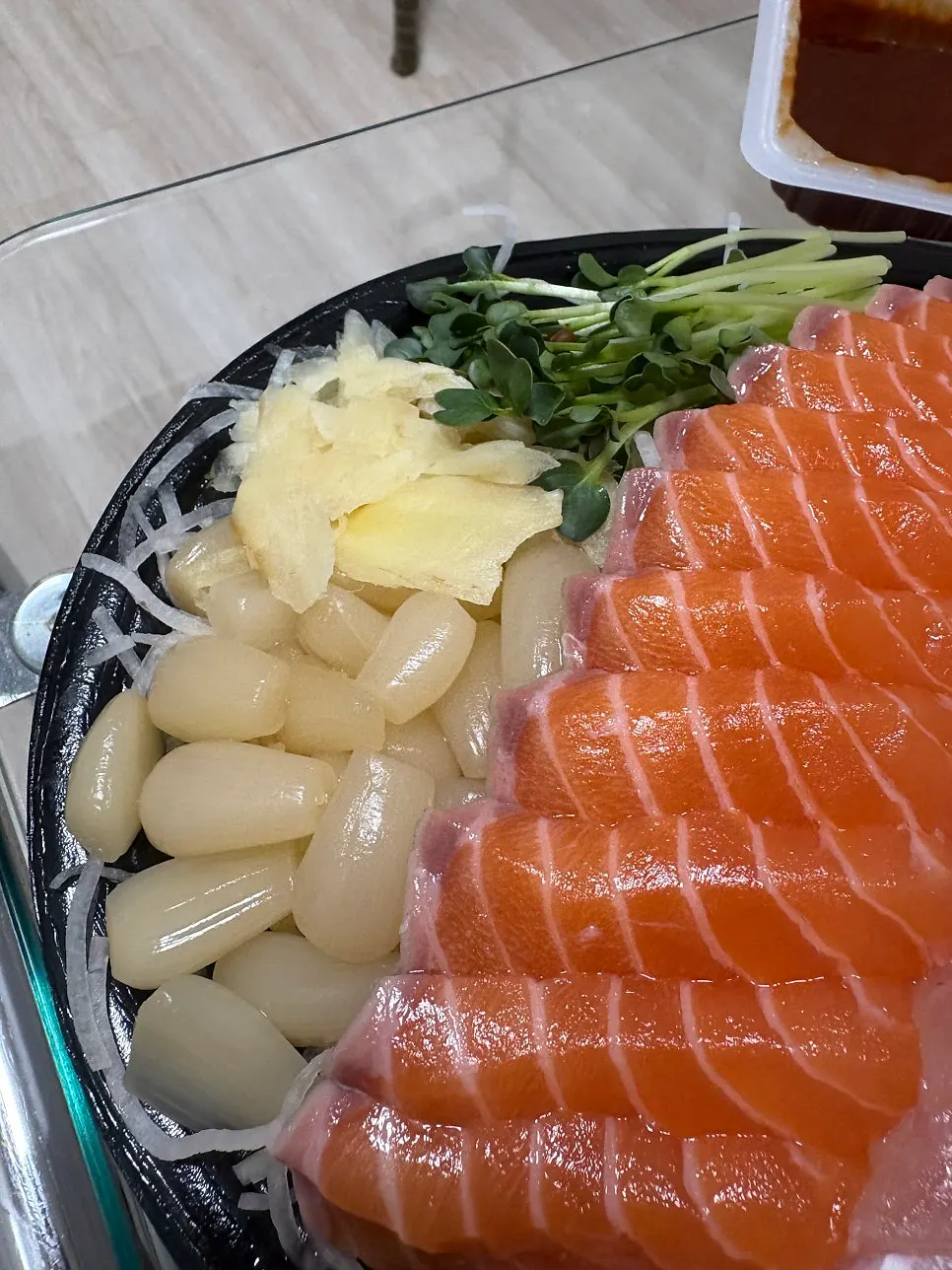 Pickled radish and ginger included with the order