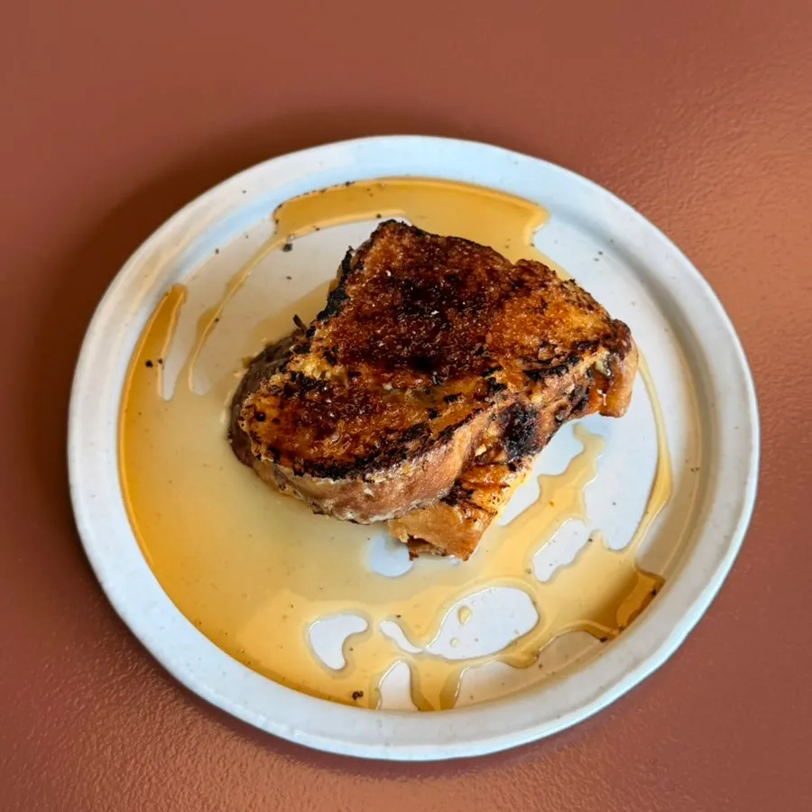 Caramelized seasonal campagne French toast