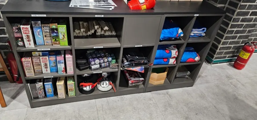 Table set up with games for a 7-year-old