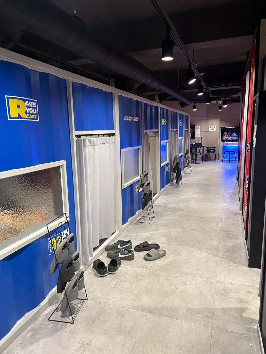 Interior space with puzzles and arcade machines