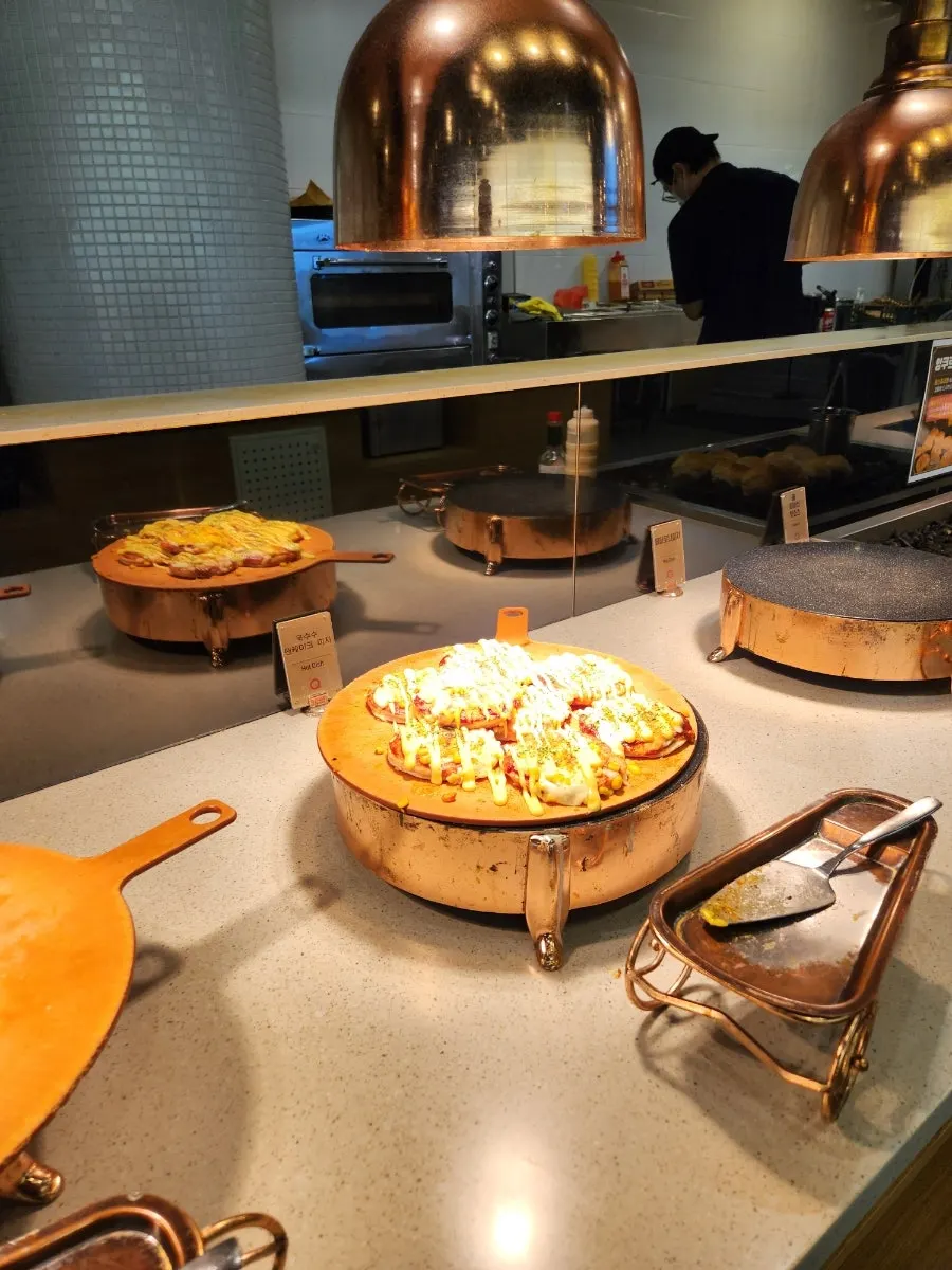Salad corner with a variety of dishes
