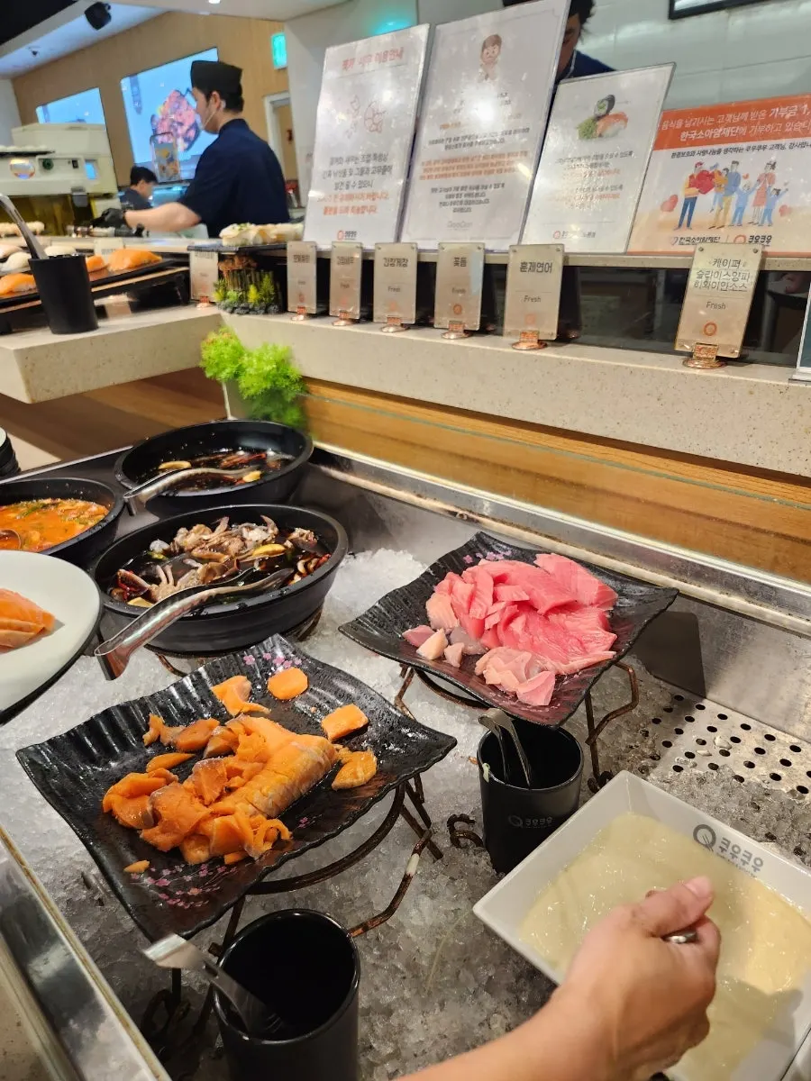 Grill zone with webfoot octopus and grilled foods