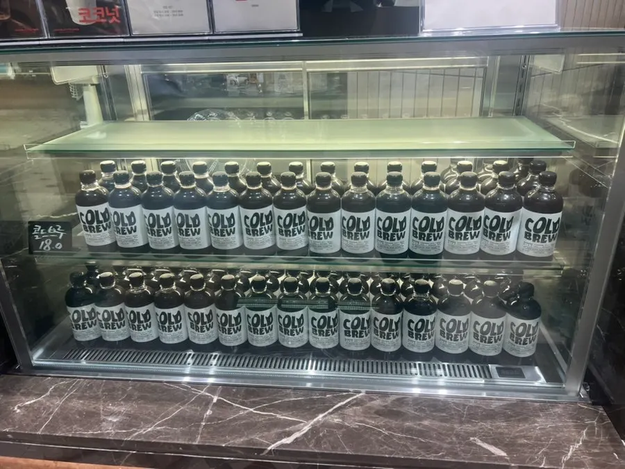 Coconut coffee ordering area at Jeong Ji-young Coffee Roasters