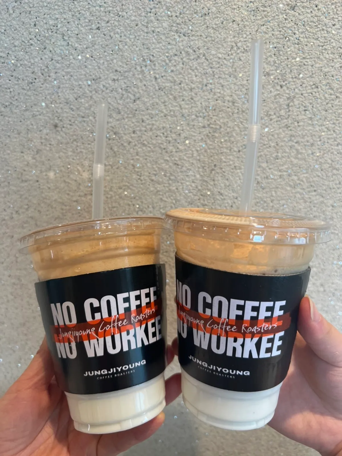 Coconut coffee topped with shaken espresso