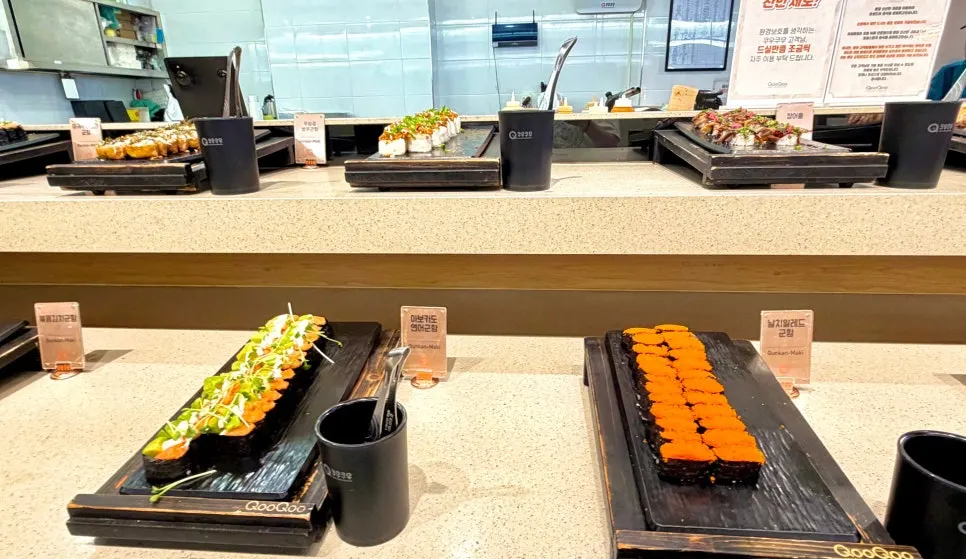 Corner with upgraded sushi and rolls