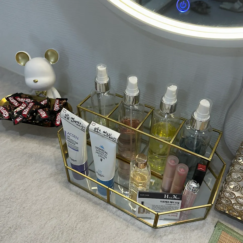 Shelf of products used in treatments