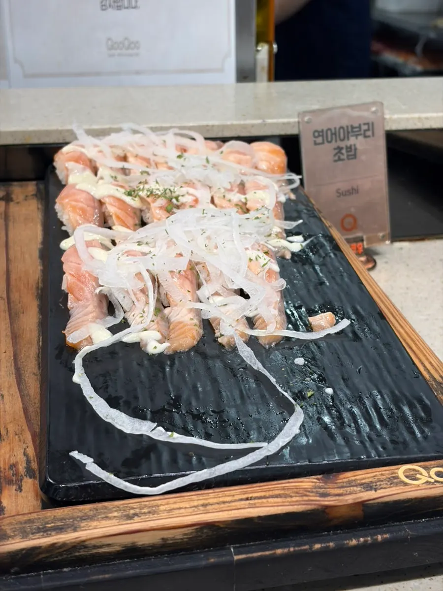 Shrimp sushi made with botan shrimp