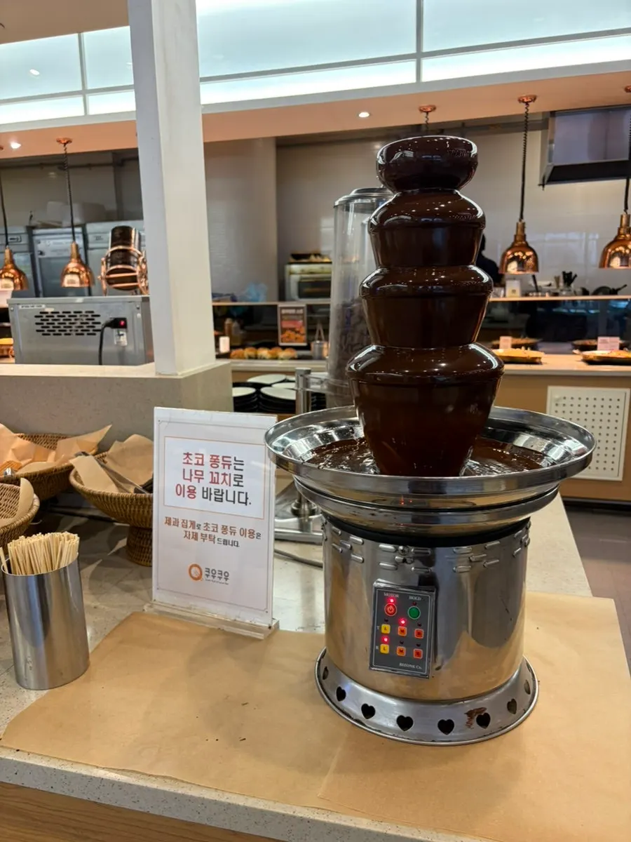 Chocolate fondue dessert selection