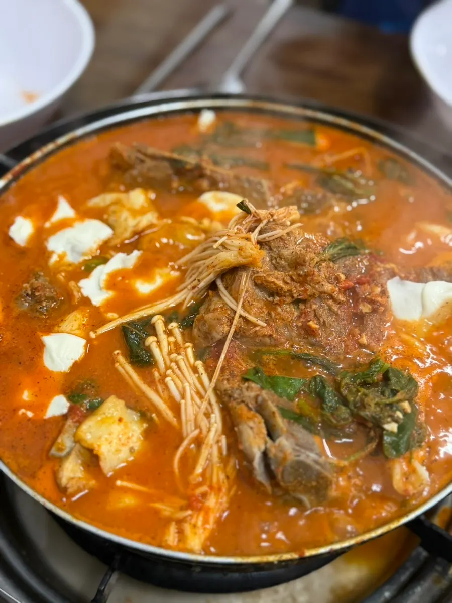 Gamjatang meat with mustard sauce