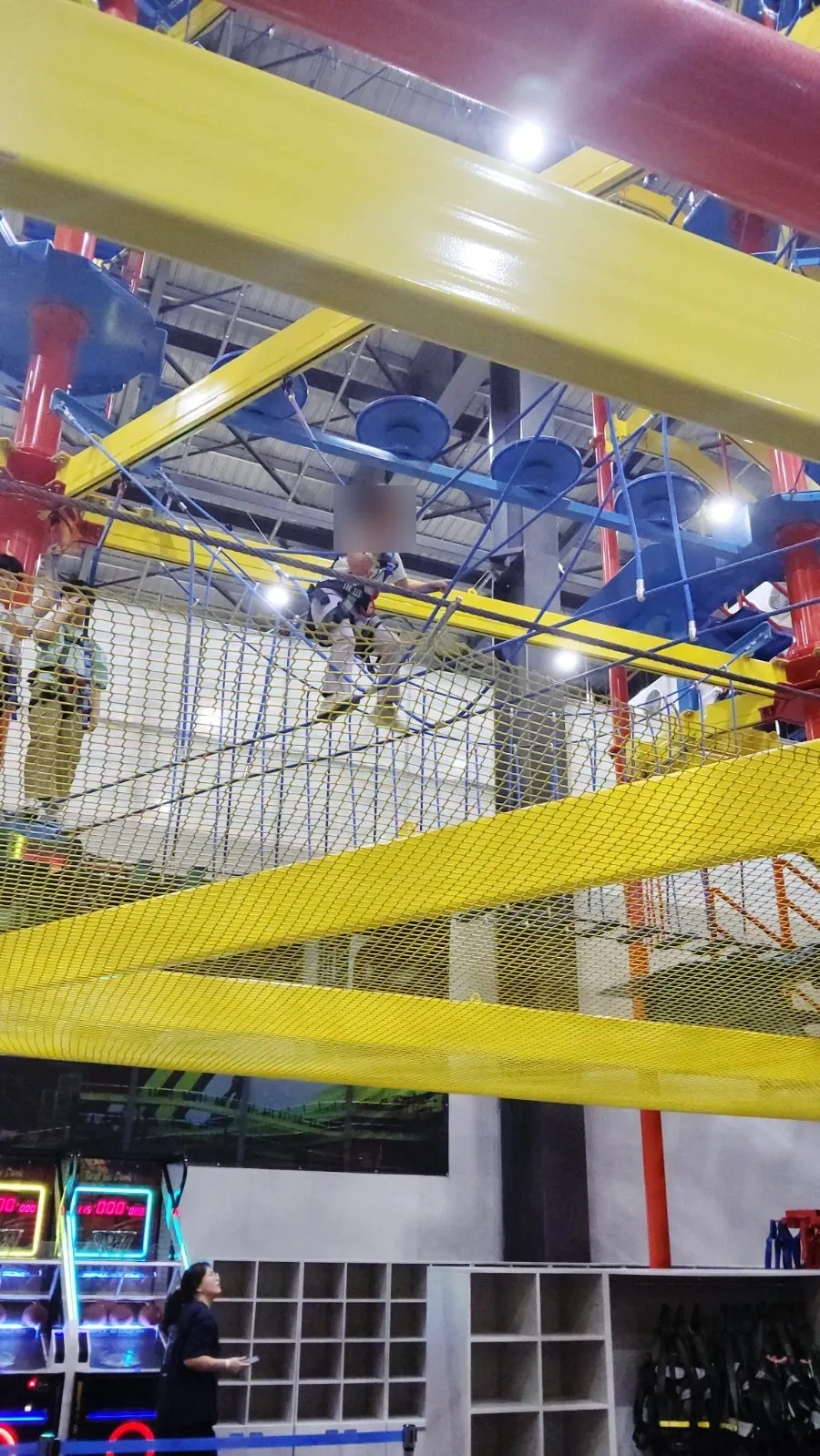 A 7-year-old making their way around the ground floor of Sky Trail