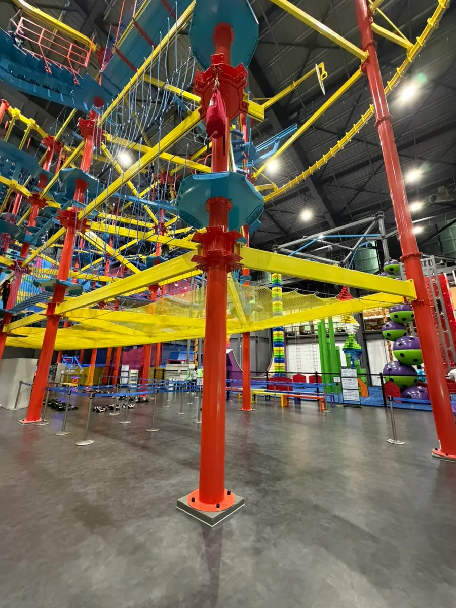 Putting on safety gear for Sky Trail