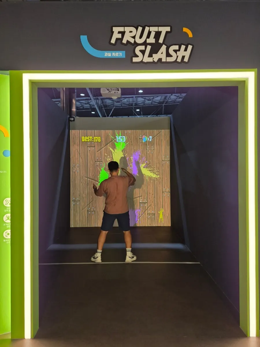 Trying out games on Jump's second floor