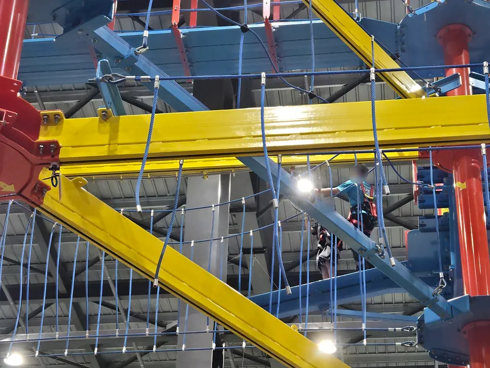 Kids climbing the Sky Trail course