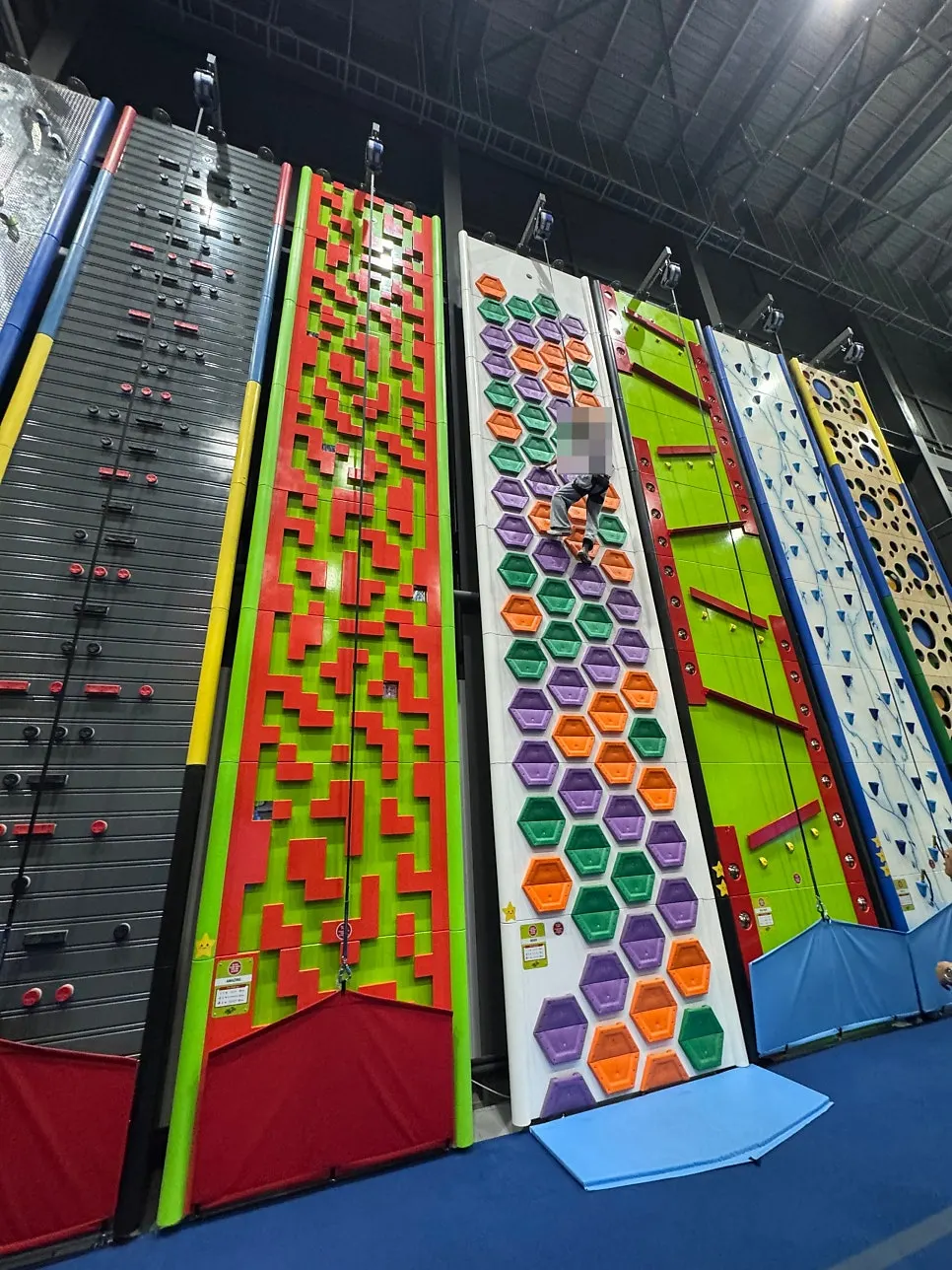 Climbing facilities of various difficulty levels