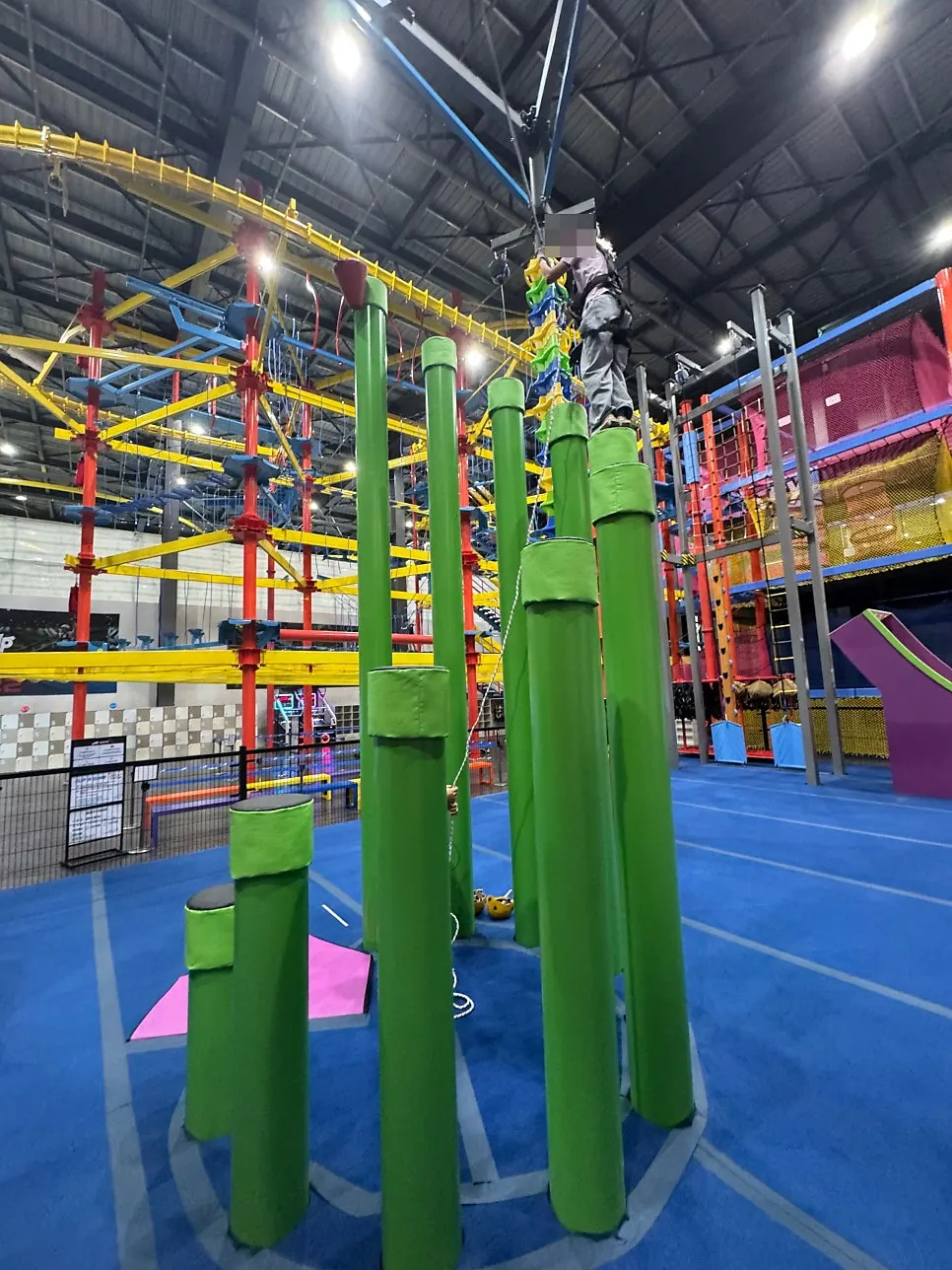 Climbing area with safety equipment