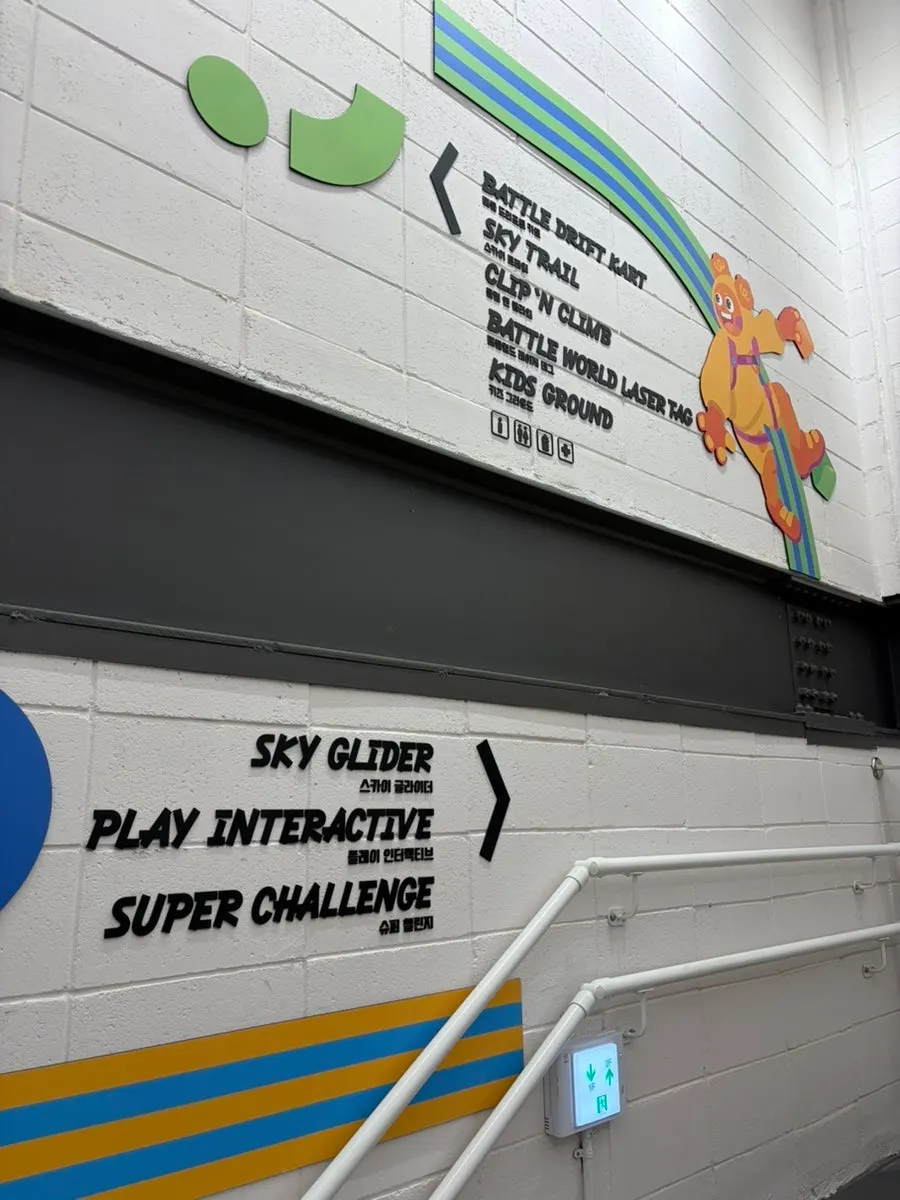 Facility signage posted on the stairs at Jump
