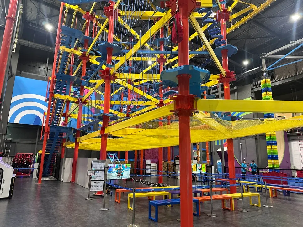 The three-story-high Sky Trail course at Jump