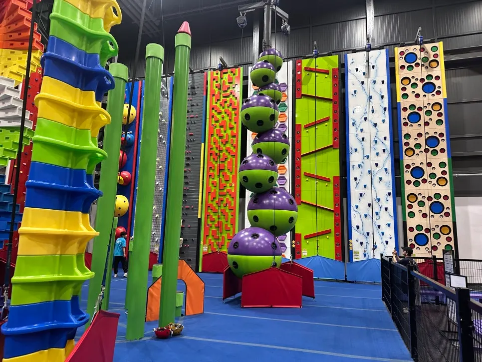 Trying the zipline at Jump