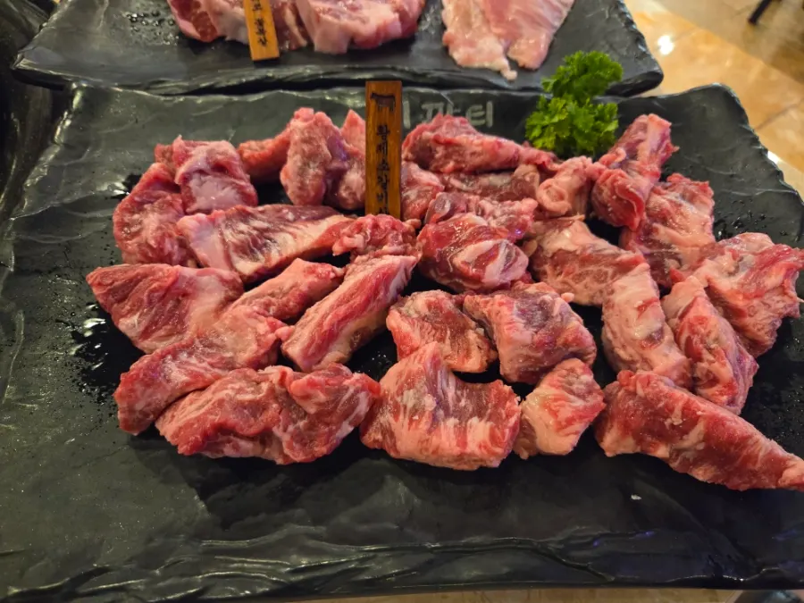 Table set before the meat arrives