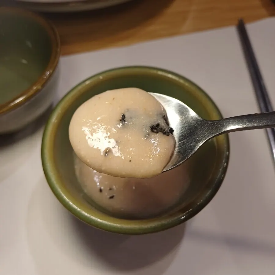 A bowl of walnut porridge from the autumn set