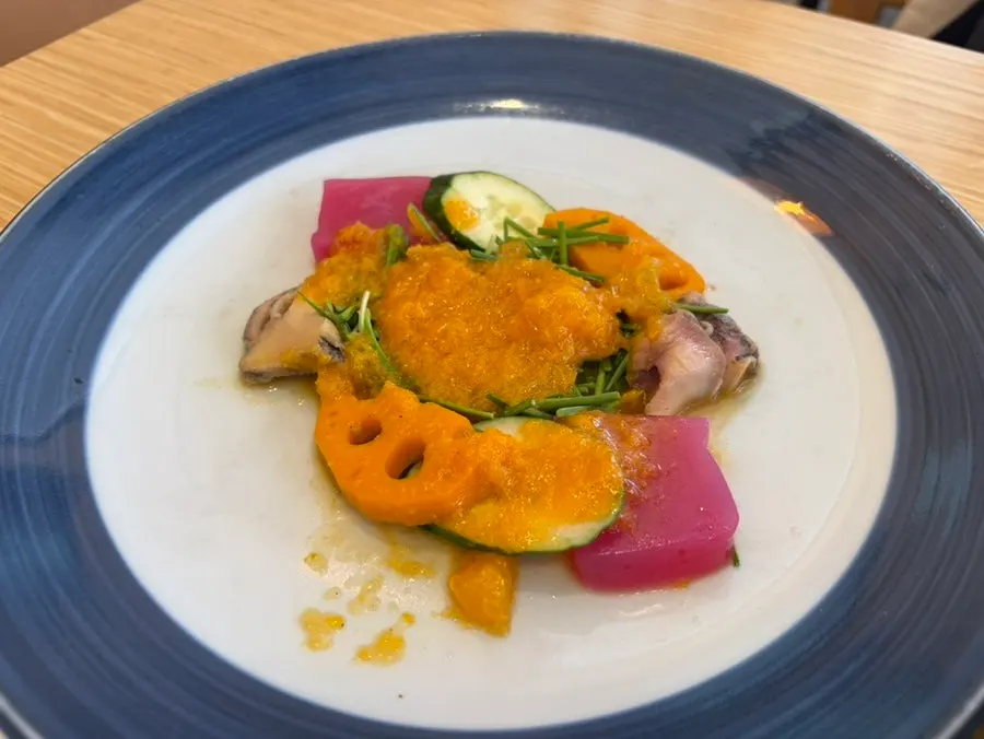 Orange butterfly salad with orange dressing