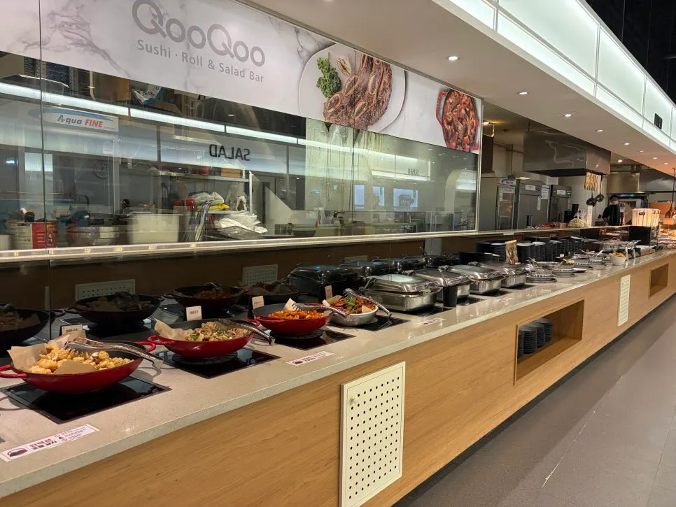 Buffet counter displaying new menu items at Kuu Kuu Nowon Branch