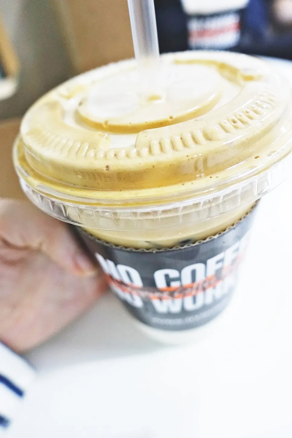 A cup of coconut coffee from Jeong Ji-young Coffee Roasters