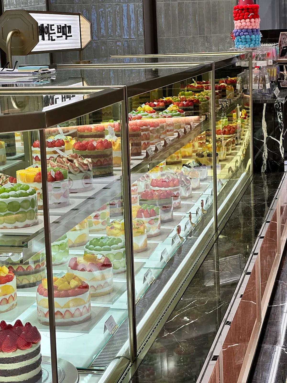Dessert showcase at basement-1 Food Avenue, Lotte Department Store Nowon