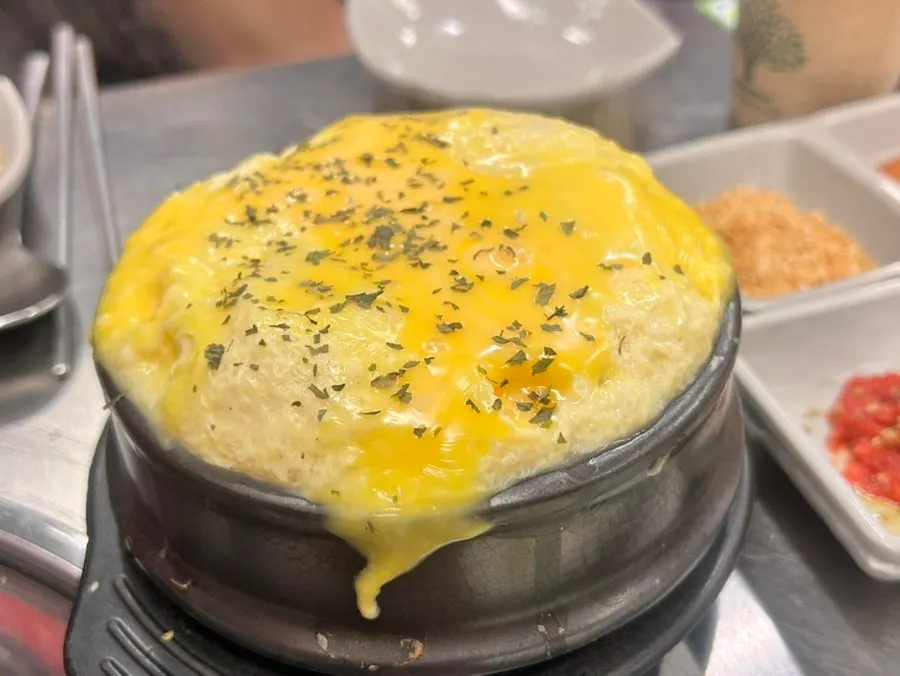 Complimentary cheese steamed egg