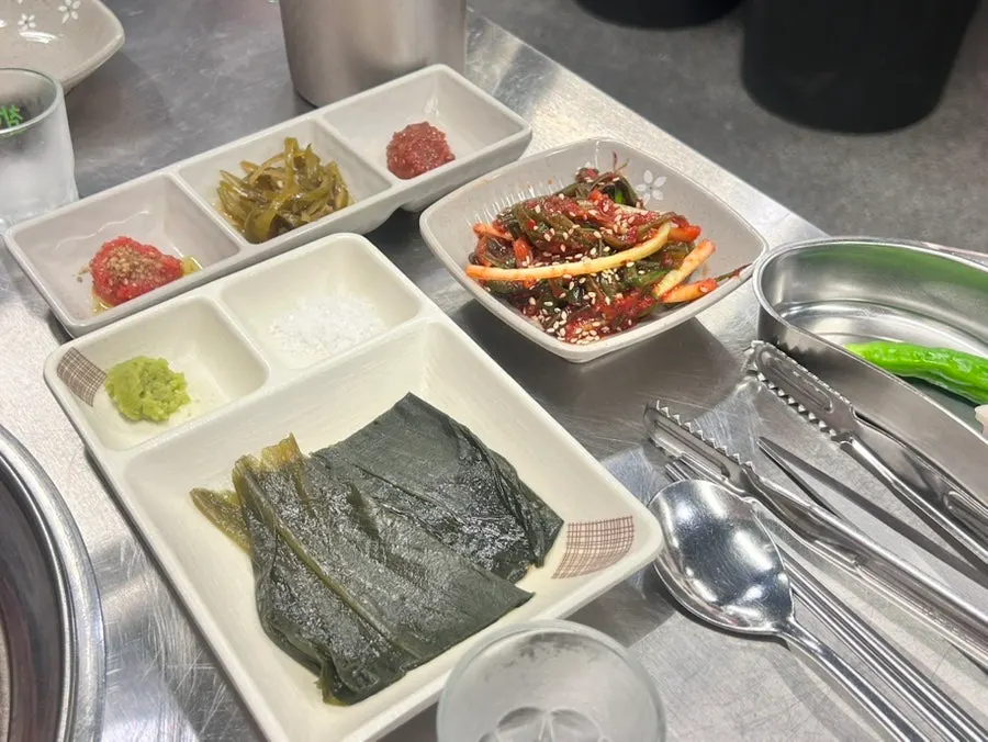 Truffle pollock roe and ssamjang dishes