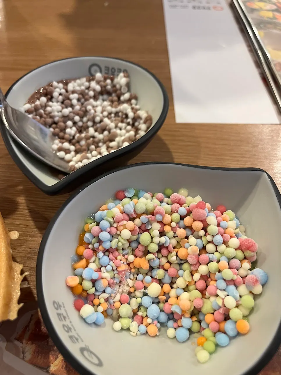 The marble ice cream corner with various flavors