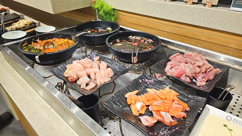 Sashimi prepared at the buffet's sashimi corner