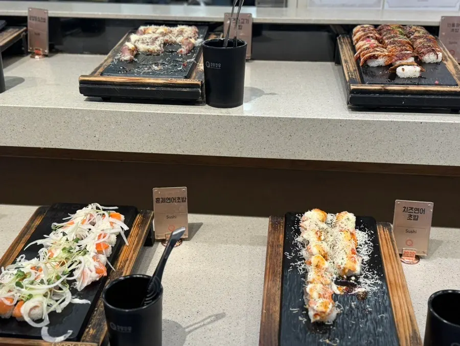 Freshly made sushi selection