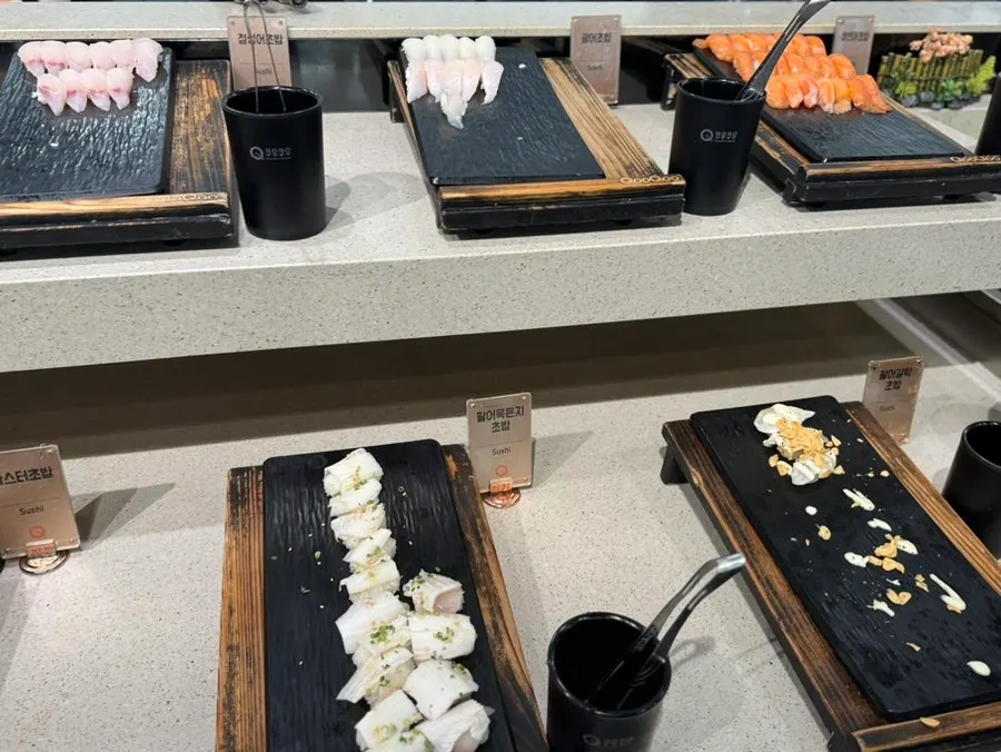Assortment of sushi varieties