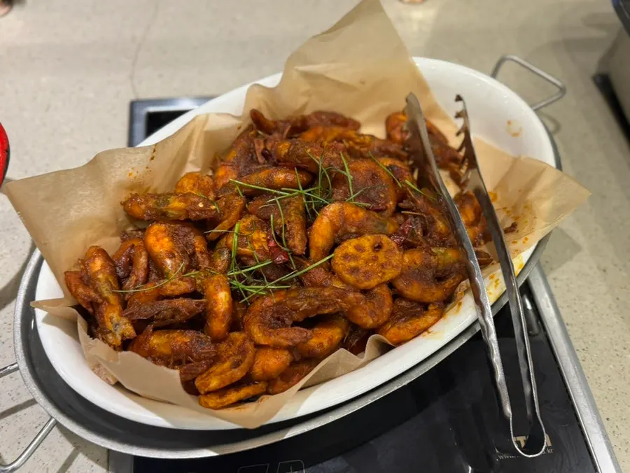 A variety of hot dishes