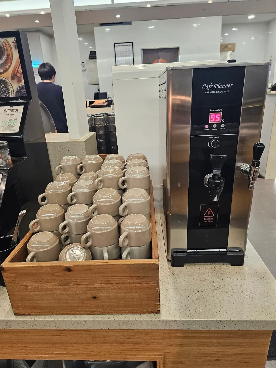 Beverage corner with tea and drinks