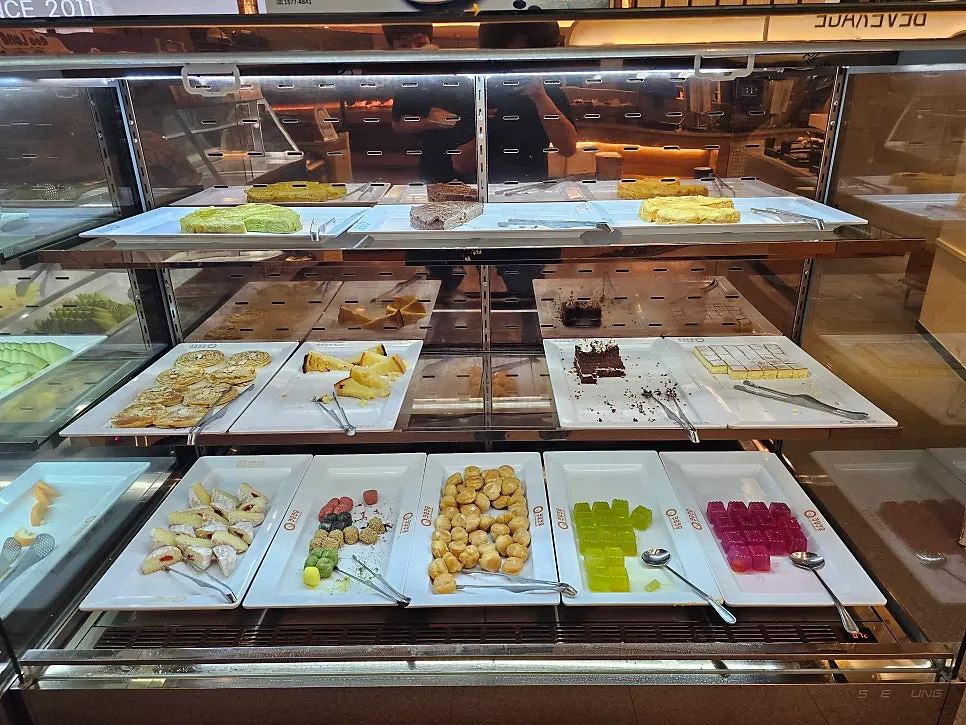 Dessert corner with cakes
