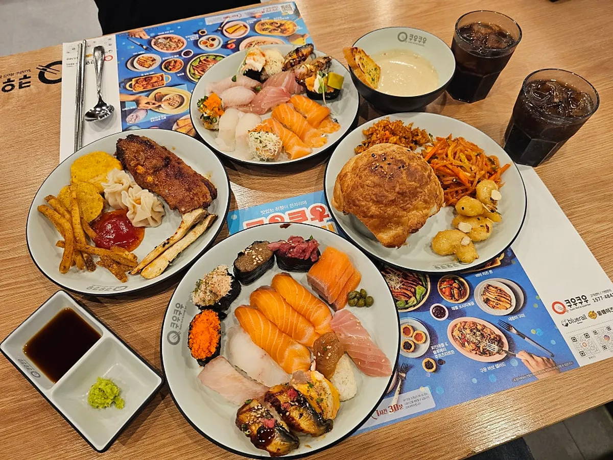 First plate with sushi and new menu items