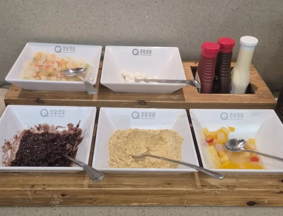 Buffet dishes laid out on the table