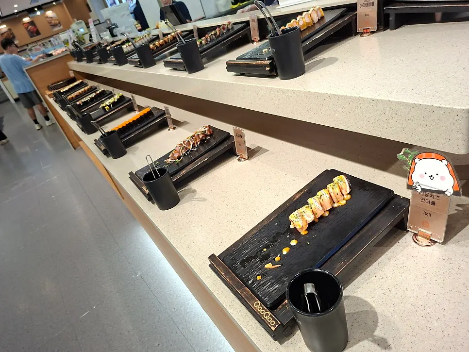 Flounder and fresh salmon sushi selection