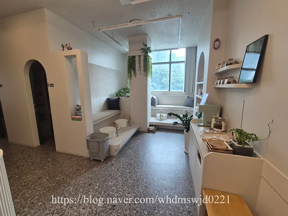 Waiting area inside the store
