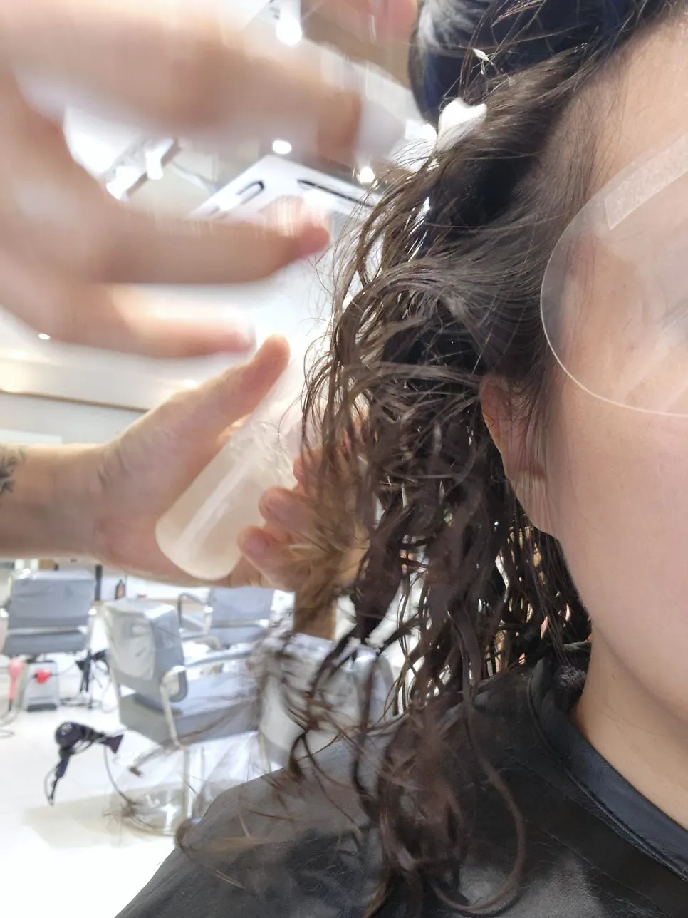 Drinks and cookies before applying perm solution