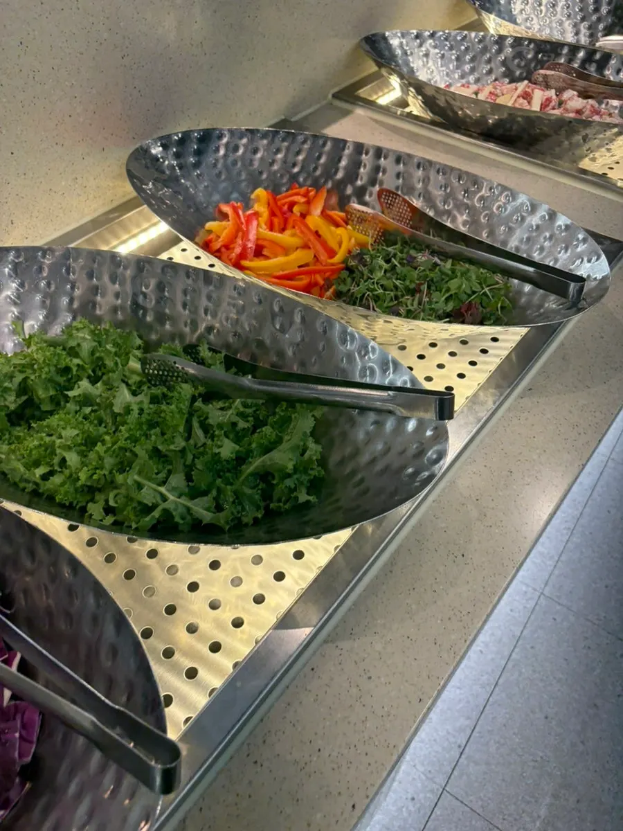 Chinese dishes and shrimp menu station