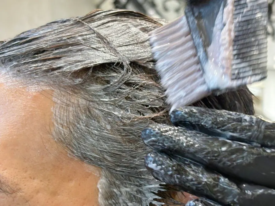 Dye fully applied across the hair